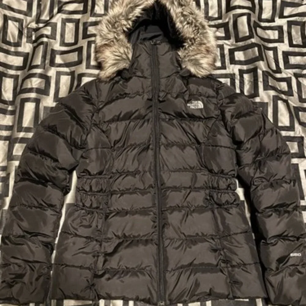 The North Face Women's Gotham Jacket II Black Goose Down Hoodie size Medium - Picture 5 of 7